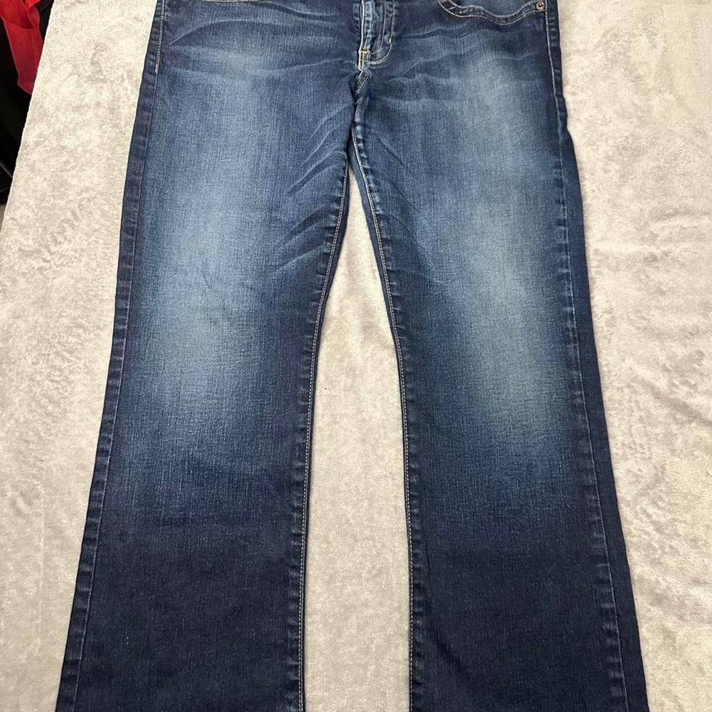 GUESS Womens Jeans Size 34 Dark Wash Blue Distressed Raw Frayed Hem Gold Stichin